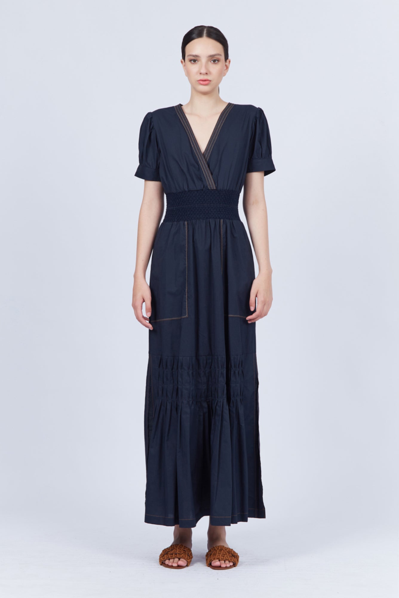 Helaine Linen Maxi Dress with Elastic Waistband and Side Slits | Sitka Semsch Helaine Linen Maxi Dress with Elastic Waistband and Side Slits | Sitka Semsch