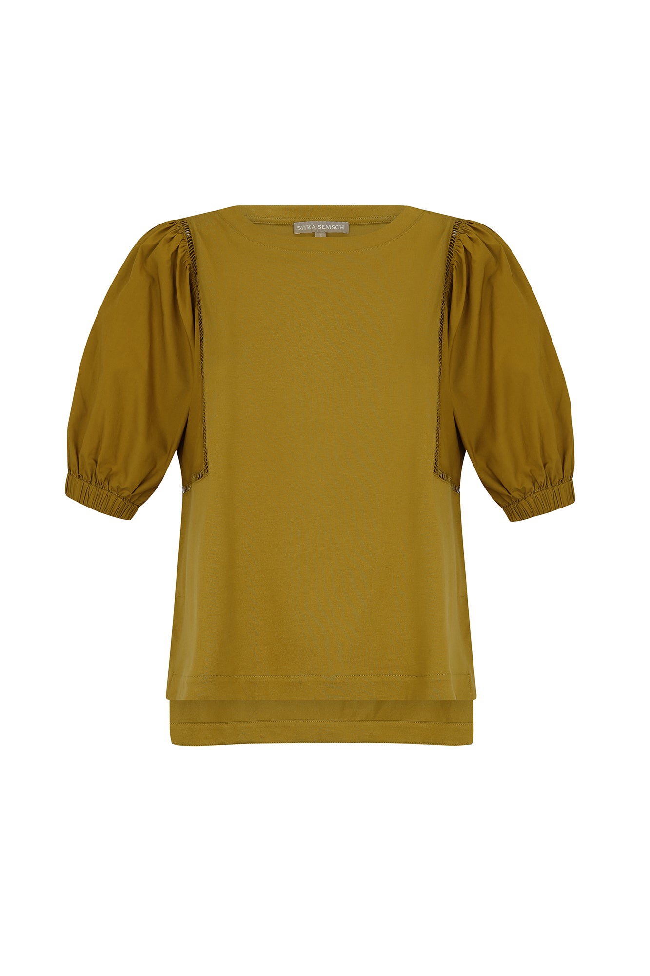 Jamie Textured Cotton Top | Olive