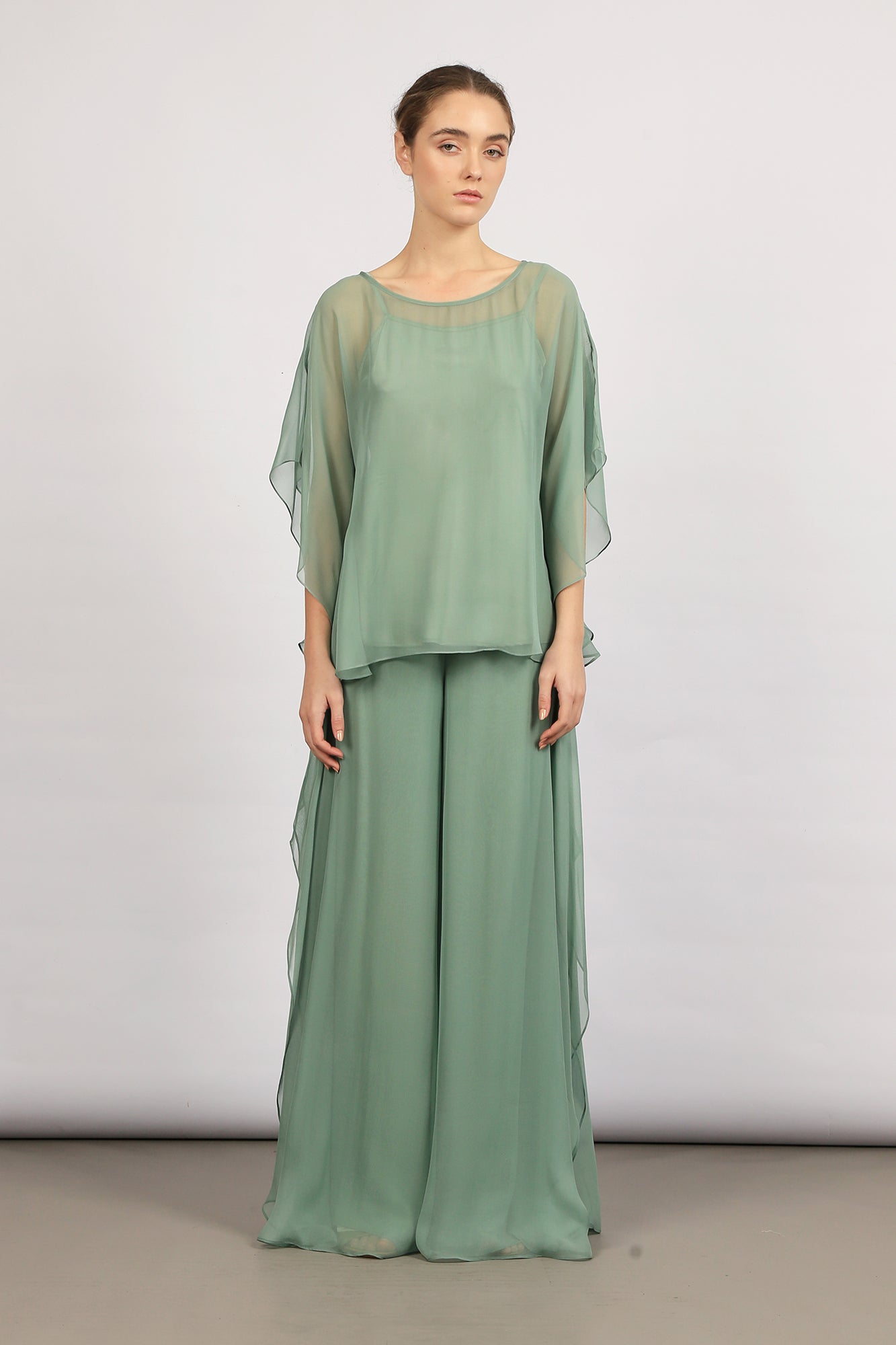 Africa Silk Chiffon Palazzo Pants with Wide Legs | Sitka Semsch