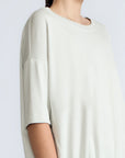 Amaya Top in Silver – Relaxed-fit cotton top with round neckline and stylish hem pullers with buckles.