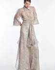 Anabeli Sheer Print Blouse - Sand