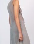 Be Blouse in Silver – Sleeveless Silk Blouse with Round Neckline | Sitka Semsch