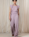 Bellami Pant in Lilac – Soft draped silk trousers with a timeless fit.