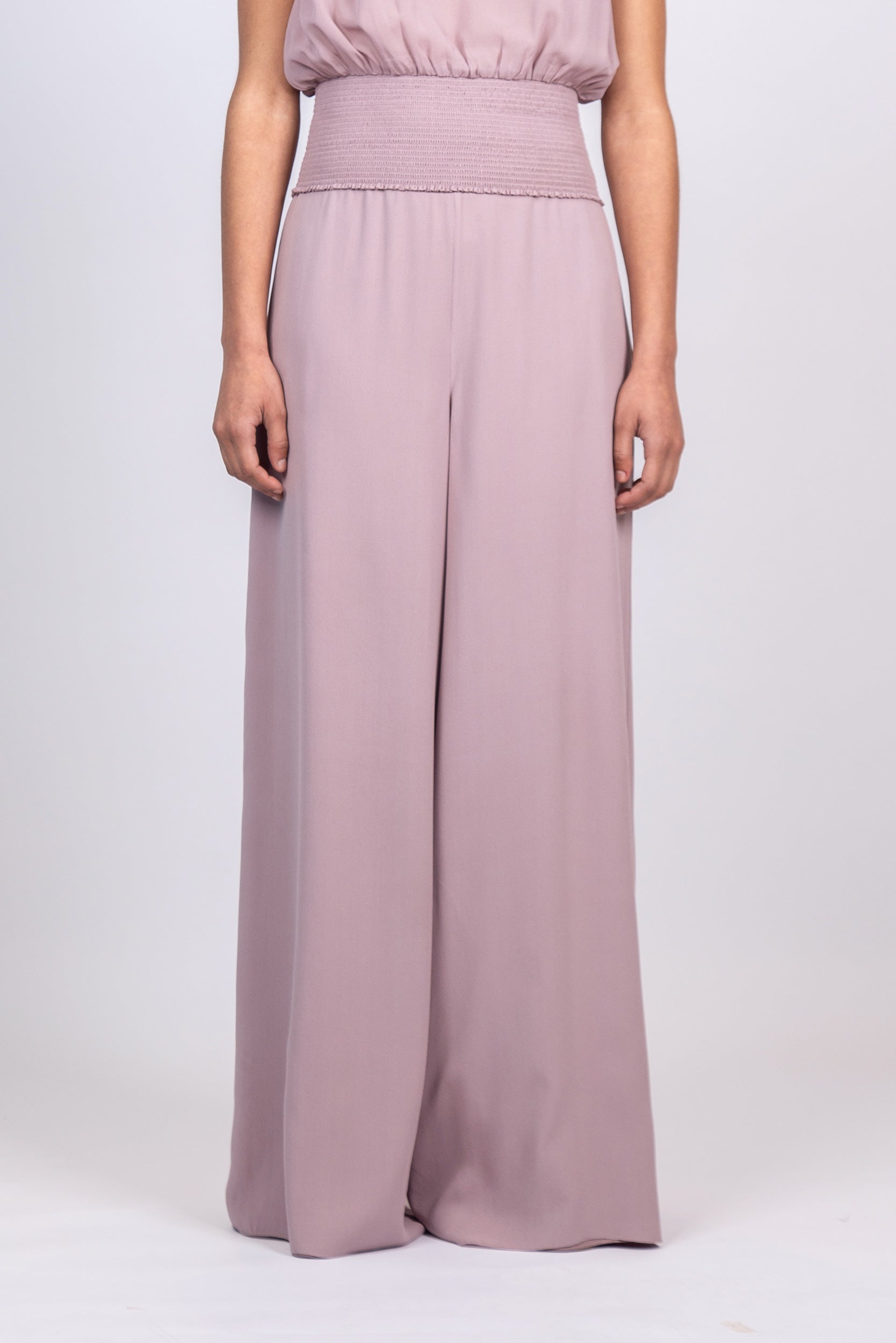 Bellami Pant in Lilac – Soft draped silk trousers with a timeless fit.