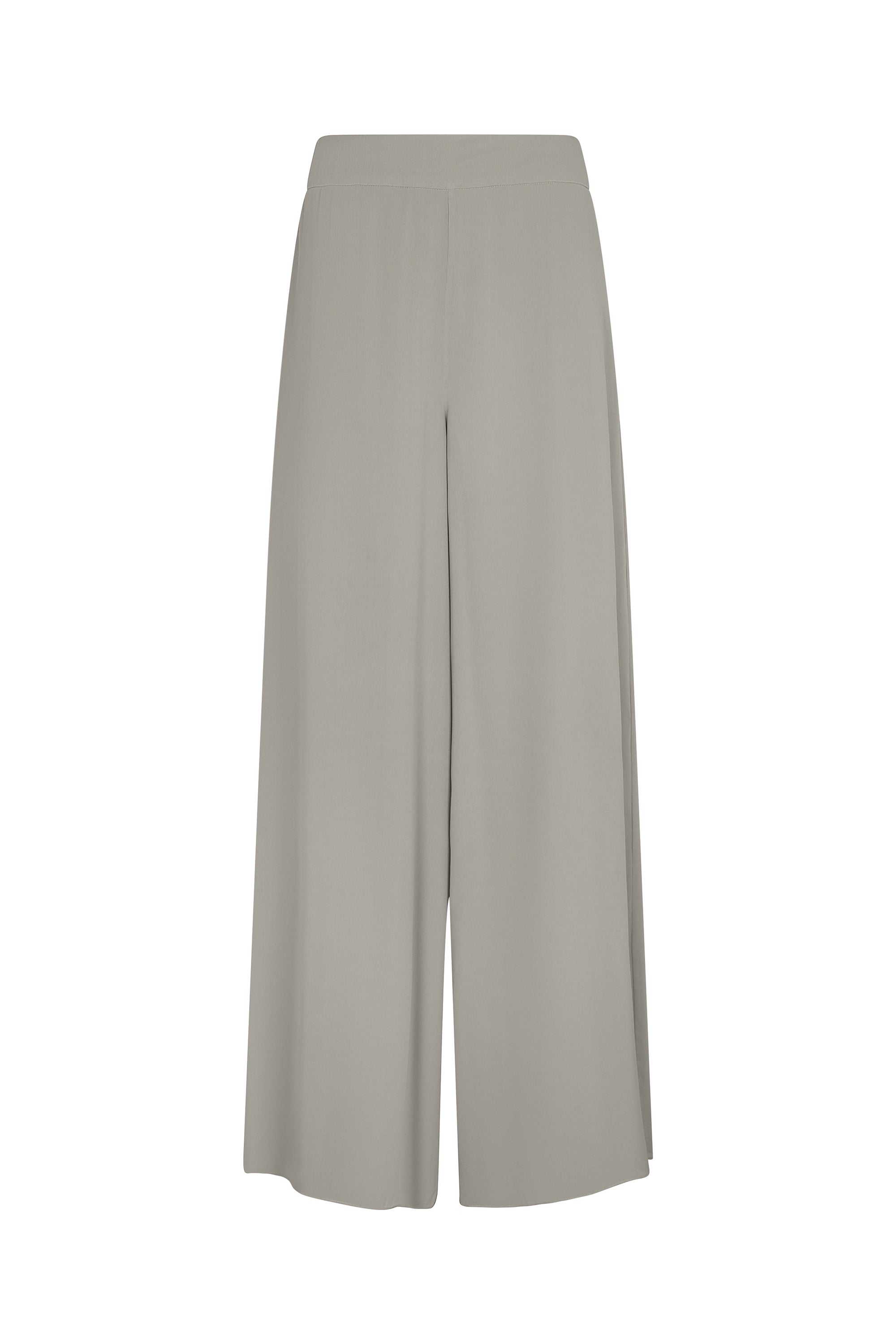 Bellami Pant in Silver – Elegant wide-leg silk pants with flowing silhouette.