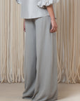 Bellami Pant in Silver – Elegant wide-leg silk pants with flowing silhouette.