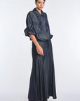 Berna Fluid Denim Midi Skirt