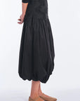 Bimba Cotton Balloon Midi Skirt | Black