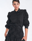 Bimba Cotton Puff Sleeve Blouse | Black