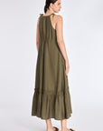 Back view of the Blake Dress, showing the delicate double straps and half-elasticated back detail.