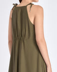 Back view of the Blake Dress, showing the delicate double straps and half-elasticated back detail.