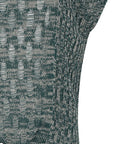 Caroline Vest in Jade Green Melange featuring short sleeves and round neck