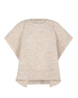 Chelsea Openwork Alpaca Poncho | Beige Melange