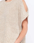 Chelsea Openwork Alpaca Poncho | Beige Melange