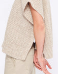 Chelsea Openwork Alpaca Poncho | Beige Melange