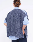 Chelsea Openwork Alpaca Poncho | Navy Melange