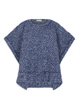 Chelsea Openwork Alpaca Poncho | Navy Melange