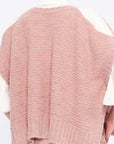 Chelsea Openwork Alpaca Poncho | Rose Melange