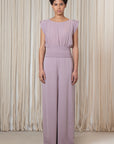 Cordova silk top in lilac with elasticated waist and modern silhouette