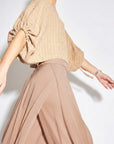 Danna Silk Palazzo Pant | Beige