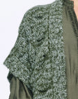 Dayana Alpaca Fringe Poncho | Olive Melange