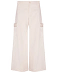 Front view of the Daysi Trouser in Ecru, showcasing its fluid wide-leg silhouette.
