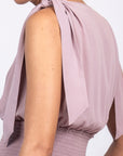 Silk Maxi Dress with Shoulder Ties & Ruffled Skirt | Sitka Semsch