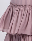 Silk Maxi Dress with Shoulder Ties & Ruffled Skirt | Sitka Semsch