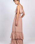 Ebrill Silk Ruffle Dress | Blush