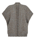 Elaine Poncho in Silver Melange with hand-woven texture and utility pockets