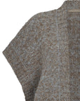 Elaine Poncho in Silver Melange with hand-woven texture and utility pockets