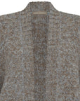 Elaine Poncho in Silver Melange with hand-woven texture and utility pockets