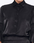 Fina Smocked Sleeve Blouse | Black