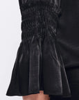Fina Smocked Sleeve Blouse | Black