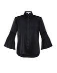 Fina Smocked Sleeve Blouse | Black