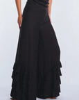 Harlow Wide-Leg Pant with Ruffle Hem | Black