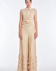 Harlow Wide-Leg Pant with Ruffle Hem | Vanilla