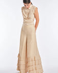 Harlow Wide-Leg Pant with Ruffle Hem | Vanilla