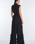 Harlow Sleeveless Wrap Blouse | Black