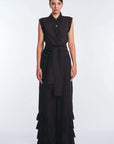 Harlow Sleeveless Wrap Blouse | Black