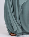 Idanna Pant in Dark Green – Silk Palazzo Pants with Flowing Fit