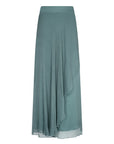 Idanna Pant in Dark Green – Silk Palazzo Pants with Flowing Fit