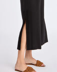 Indigo Linen Blend Skirt | Black