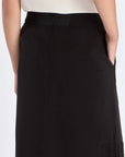 Indigo Linen Blend Skirt | Black