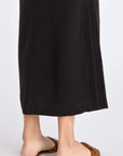 Indigo Linen Blend Skirt | Black