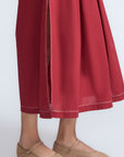 Isidora Dress in Wine – Sleeveless cotton maxi dress with shirt collar, V-neckline, hidden pockets, and tiered silhouette.
