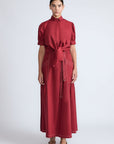 Josie Blouse in Wine – 100% cotton blouse with tonal lace, relaxed fit, and feminine detailing for elevated everyday wear.