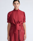 Josie Blouse in Wine – 100% cotton blouse with tonal lace, relaxed fit, and feminine detailing for elevated everyday wear.