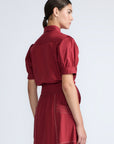 Josie Blouse in Wine – 100% cotton blouse with tonal lace, relaxed fit, and feminine detailing for elevated everyday wear.