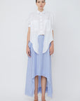 Josie Blouse in White - Stylish Bubble Sleeve Cotton Blouse with Copper Buttons